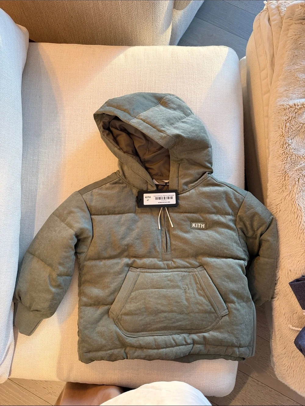 Kith Kids Olive Quilted Puffer Hoodie